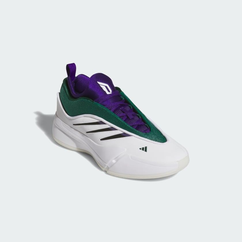 adidas Unisex Dame 9 Basketball Sneaker, White/Black/Collegiate Green, 12 US Men