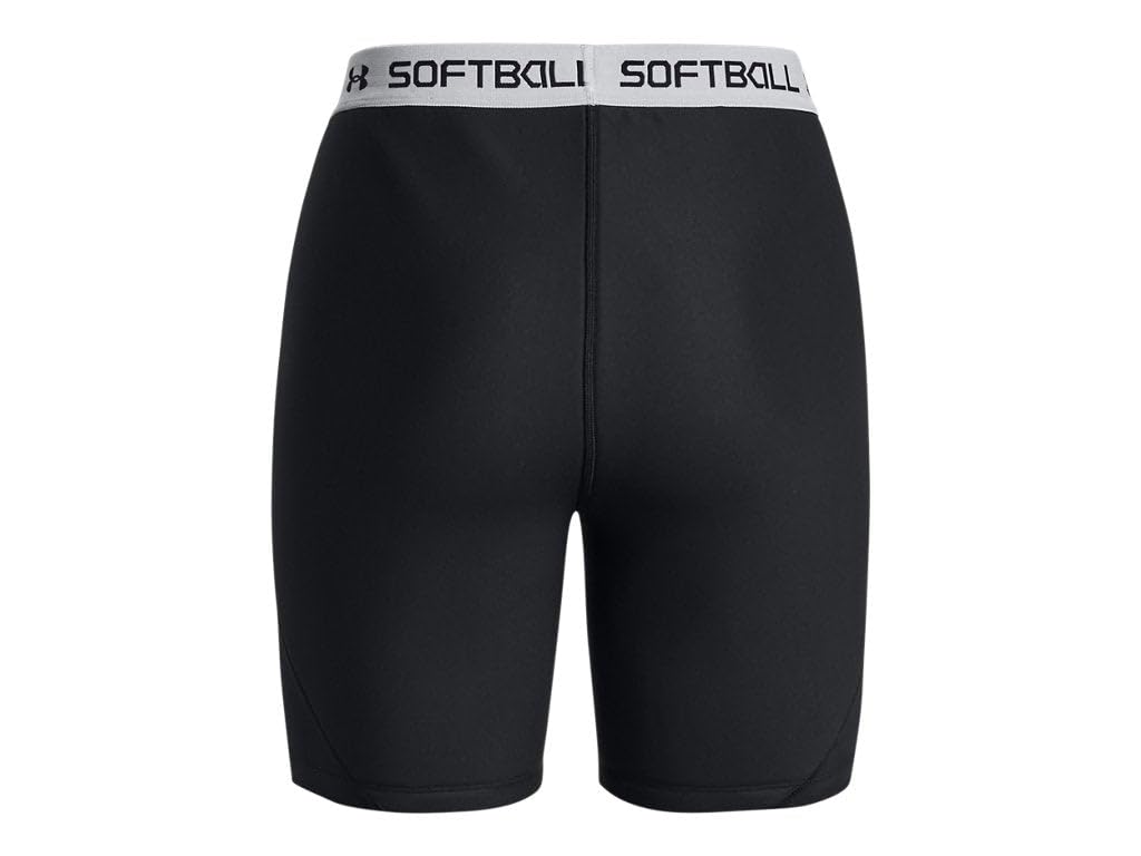 Under Armour Womens Softball Slider Shorts, (001) Black / / White, Medium