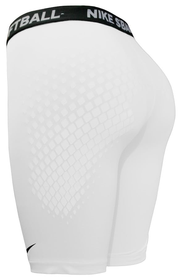 Nike DRI-FIT Softball Slider Short NO HNGR, Medium Womens (White/White/Black)