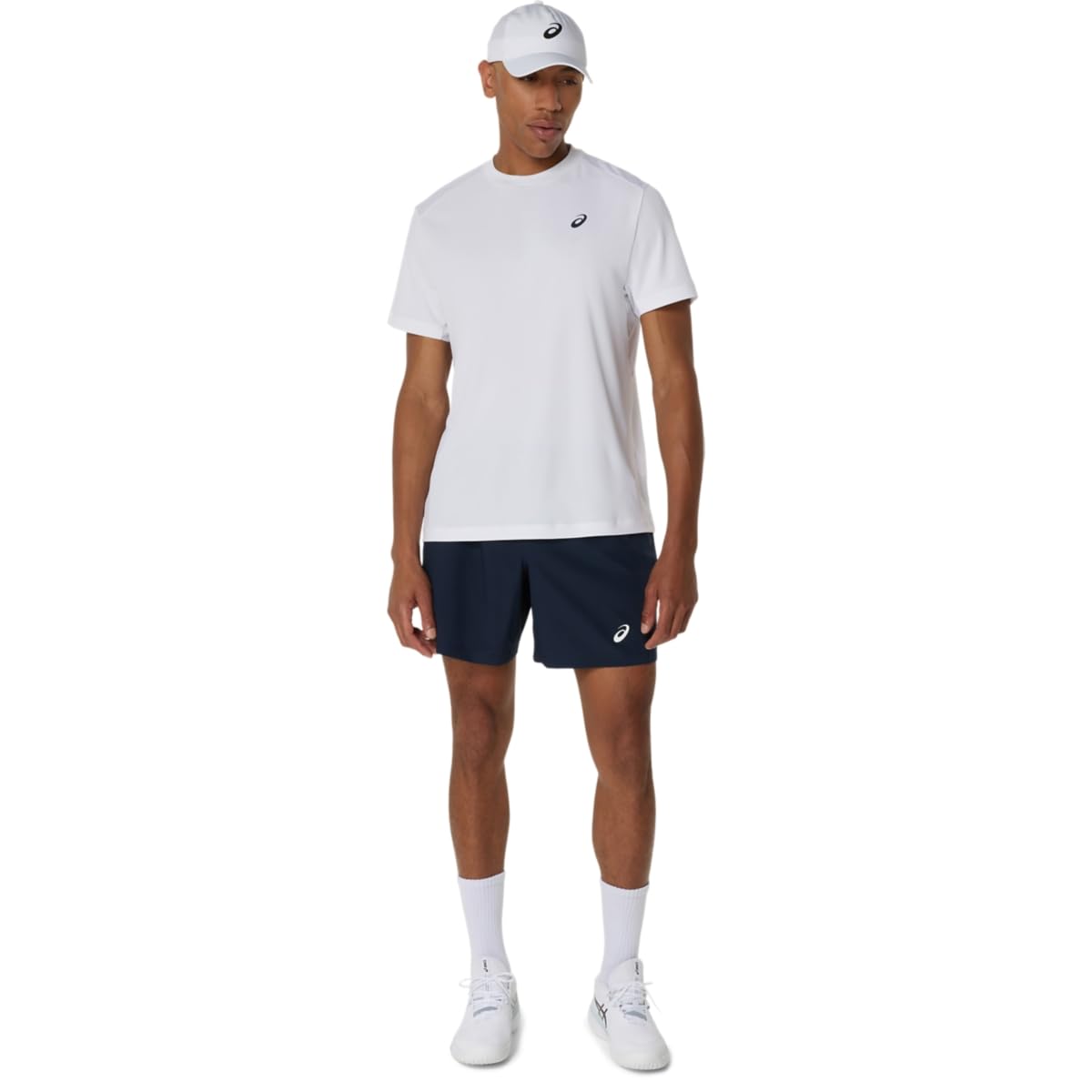 ASICS Men's Court Short Sleeve TOP Tennis Apparel, L, Brilliant White