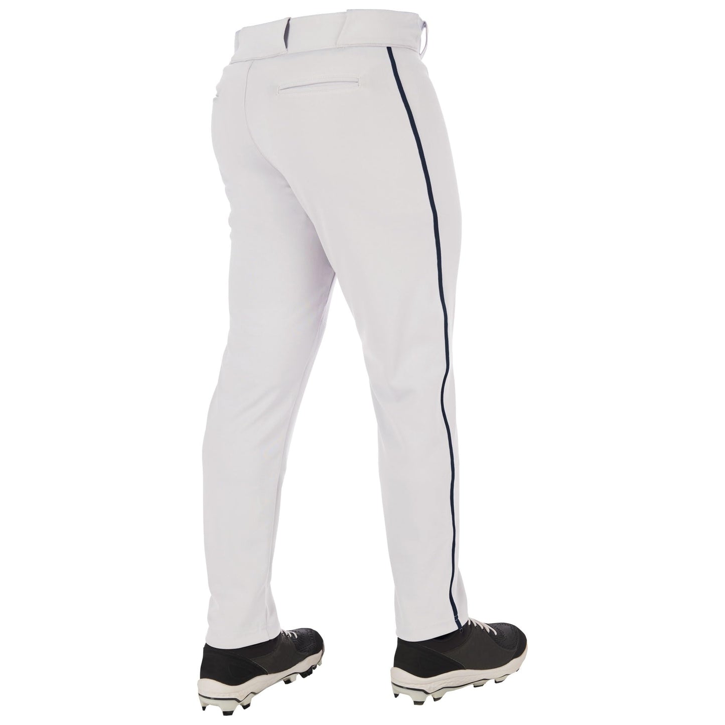 CHAMPRO Standard Triple Crown 2.0 Tapered Bottom Baseball Pants with Braid, White, Navy, 2X-Large