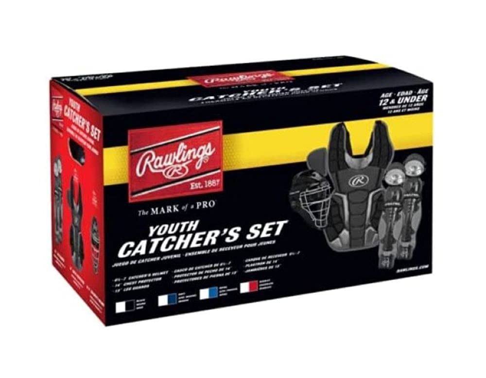 Rawlings | RENEGADE 2.0 Catcher's Set | Baseball | NOCSAE Certified | Youth Ages 12 and Under | Navy/Silver