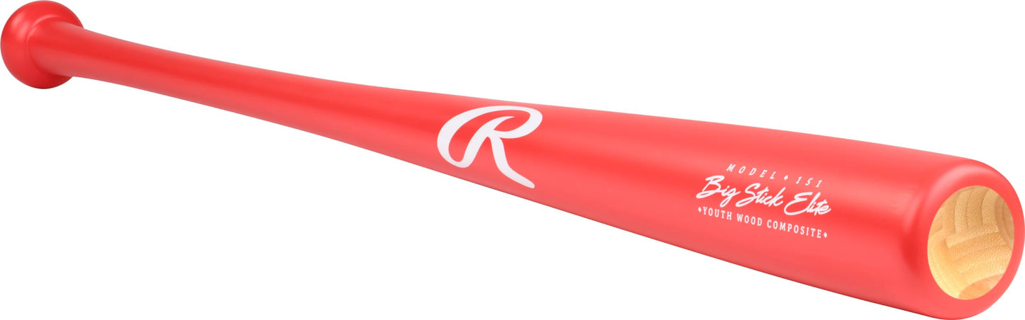 Rawlings | BIG STICK ELITE Wood Baseball Bat | Youth - 151Y Profile | Maple / Bamboo Composite - 32"
