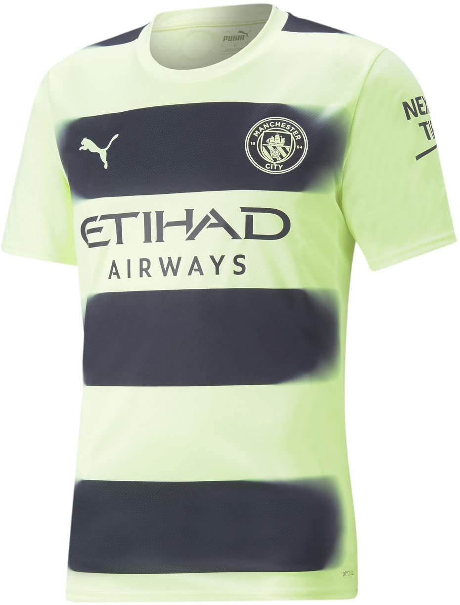 PUMA - Mens MCFC 3Rd Jersey Replica, Color Fizzy Light/Parisian Night, Size: Large