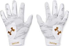 Under Armour Boys Youth Clean Up Culture Baseball Gloves, (100) White/Mod Gray/Gold, Small