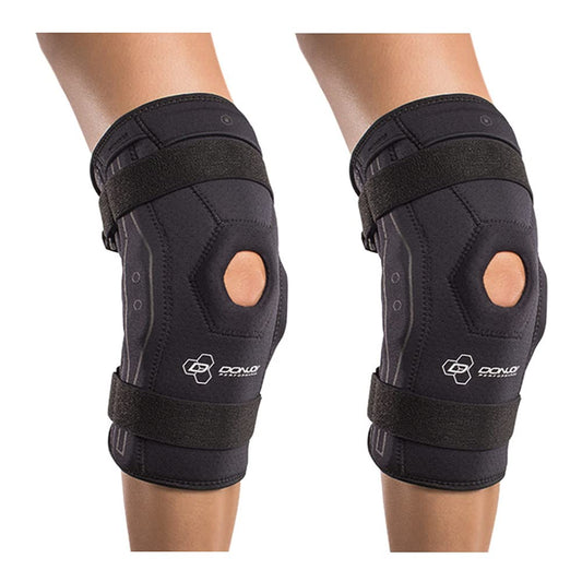 DonJoy Performance Bionic Knee Brace – Hinged (Black/X-Large - 2 Pack) Adjustable Patella Support, Lateral/Medial Ligament (ACL, MCL, LCL), Meniscus, Knee Sprains, Sports - Value Bundle