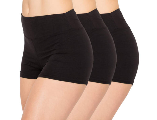 ALWAYS Women Boyshort Underwear Panties - Soft Stretch Boxer Brief Yoga Shorts 3 Pack Black Large