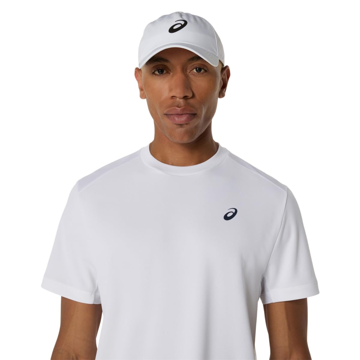 ASICS Men's Court Short Sleeve TOP Tennis Apparel, L, Brilliant White