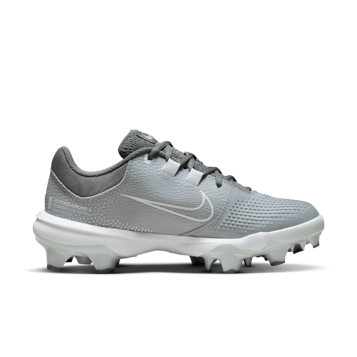 Nike Women's Hyperdiamond 4 Pro Molded Softball Cleats Gray | White Size 9.5 Medium