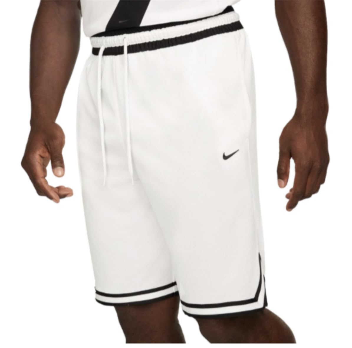 Nike Dri-Fit DNA Men's 10" Basketball Shorts Loose Fit (US, Alpha, Large, Regular, Regular, White/Black)