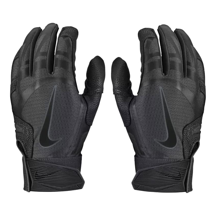 Nike Adults' Alpha Huarache Pro Batting Gloves (Black) - 1 Pair (Large)