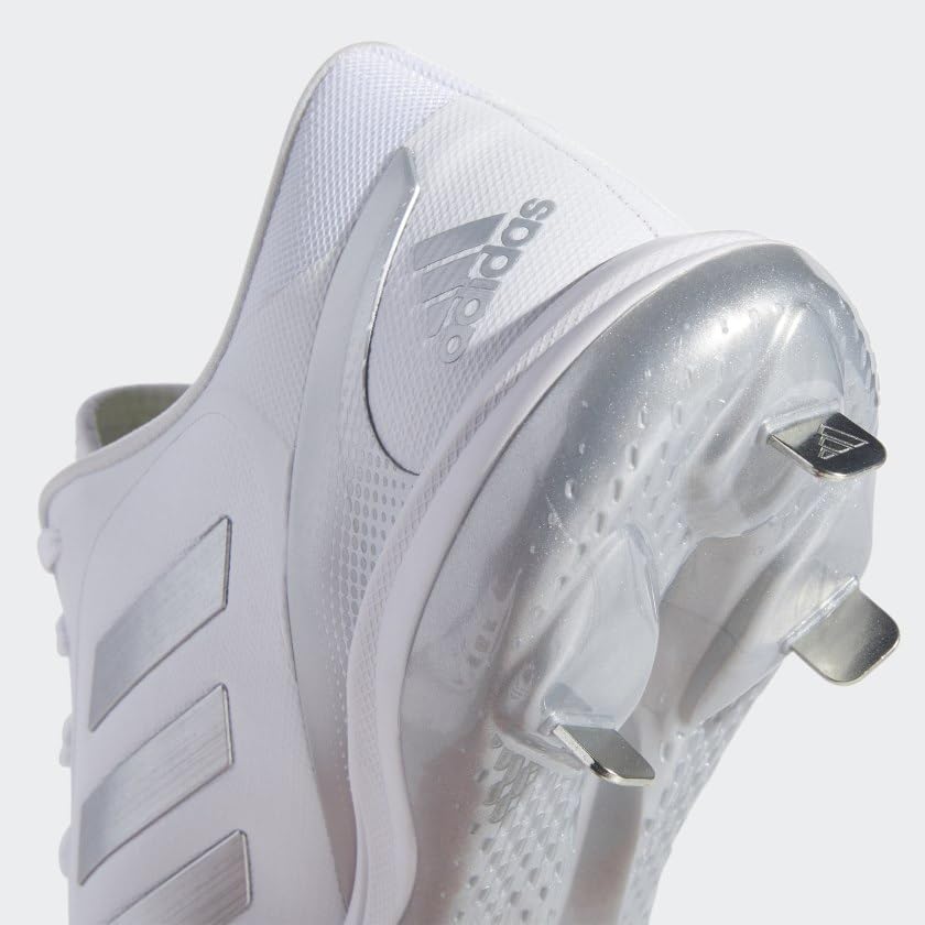 adidas Women's Purehustle 2 Baseball Shoe, White/Silver Metallic/Silver Metallic, 7