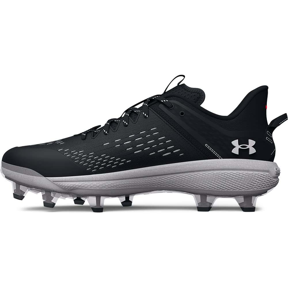 Under Armour Men's Yard Low MT TPU Baseball Cleat, (001) Black/Black/White, 10.5