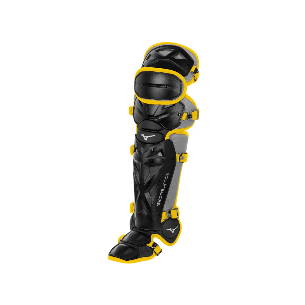 Mizuno Samurai Youth Baseball Boxed Catcher's Gear Set, Black-Yellow, 14" Youth Boys