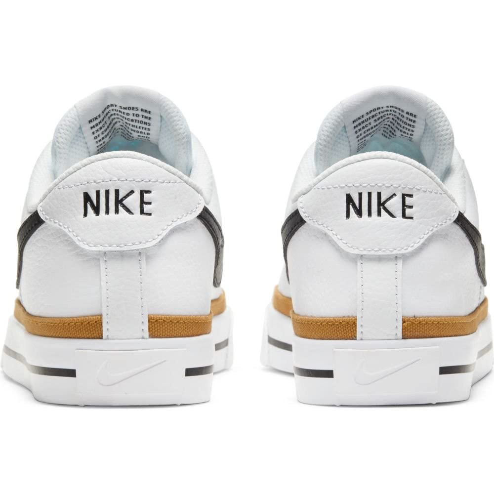 NIKE Women's Court Legacy Sneaker, White/Desert Ochre/Team Orange/Black, 7.5