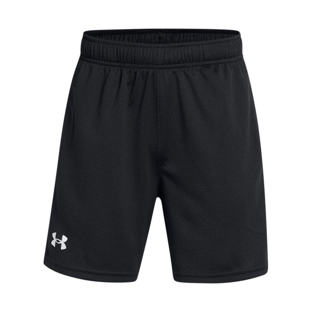Under Armour Boys Tech Mesh Shorts, (001) Black / / White, Small
