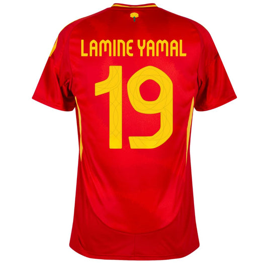 Spain Lamine Yamal Home 2024 Soccer Jersey for Men Fan Version (US, Alpha, Large, Regular, Regular, Home)