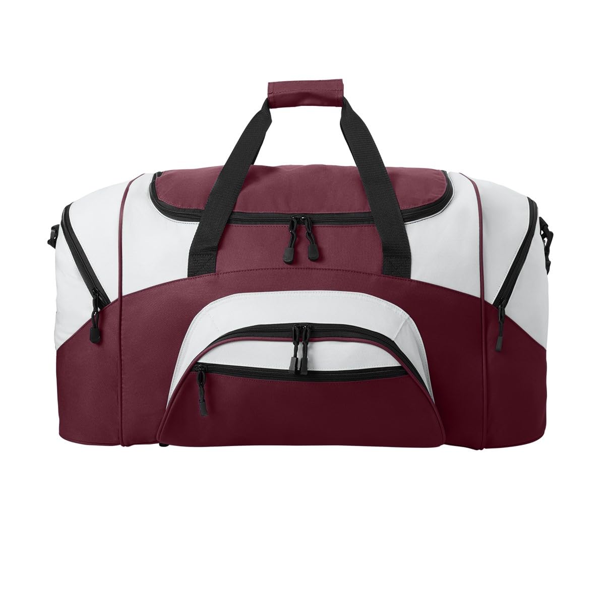 Personalized Large Duffel Bag, Football, Soccer, Basketball, Baseball Duffle Bag, Athlete Gift, Sport Bag, Embroidered Name, Maroon/Grey