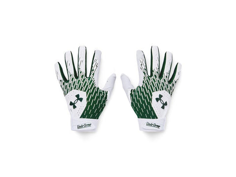 Under Armour Boys Youth Clean Up Baseball Gloves, (101) White/Forest Green/Forest Green, Medium