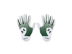 Under Armour Boys Youth Clean Up Baseball Gloves, (101) White/Forest Green/Forest Green, Medium