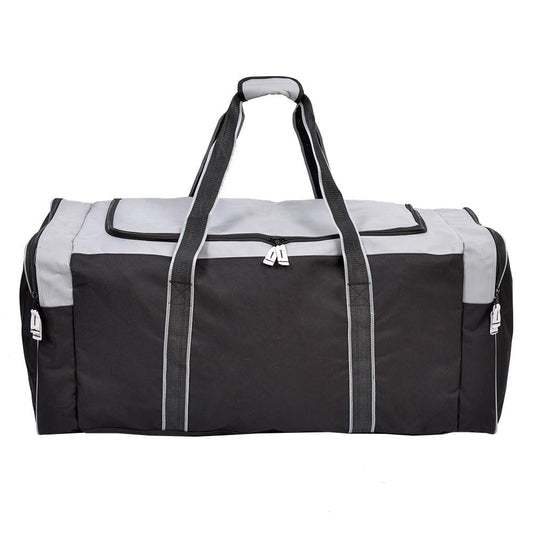 Jetstream Heavy Duty Hockey Bag | Multi Pocket Travel Duffel Bag | Large Sports Gym Equipment with Water Repellency | Foldable Luggage Bag with Padded Handles For Camping (36 Inch, Grey)