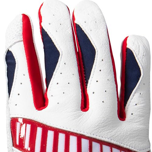 Under Armour Men's Yard 9 Stars and Stripes Baseball Gloves, (100) White/Red/Metallic Gold, Large