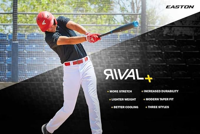 Easton | RIVAL+ Knicker Piped Baseball Pant | White/Red | Adult | Medium