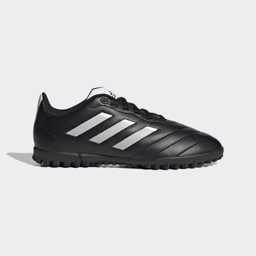 adidas Goletto Turf Soccer Shoe, Black/White/Metallic, 5.5 US Unisex Big Kid