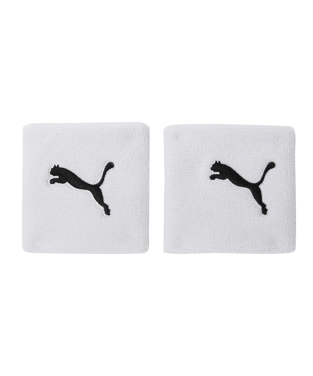 PUMA Men's Cat Wristbands-Knitted, White-Black, UA