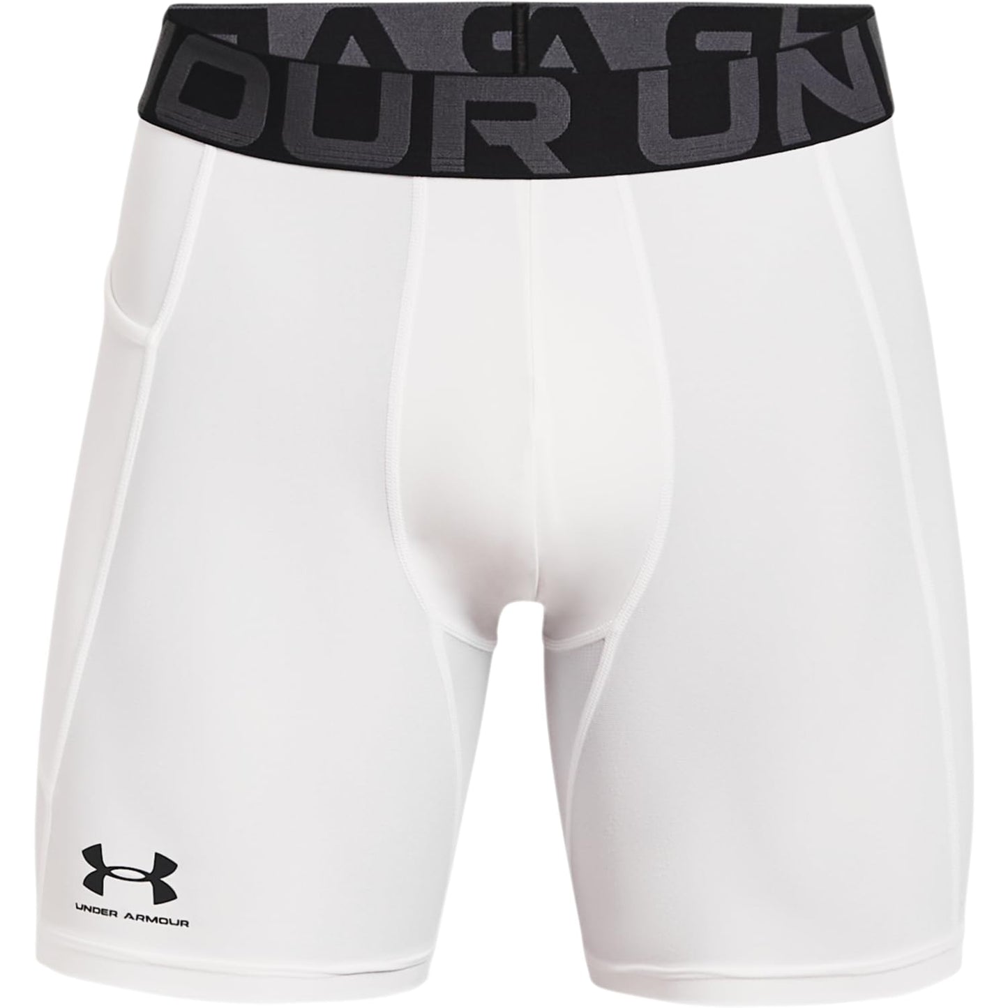 Under Armour Men's Armour HeatGear Compression Shorts , White (100)/Black, X-Large