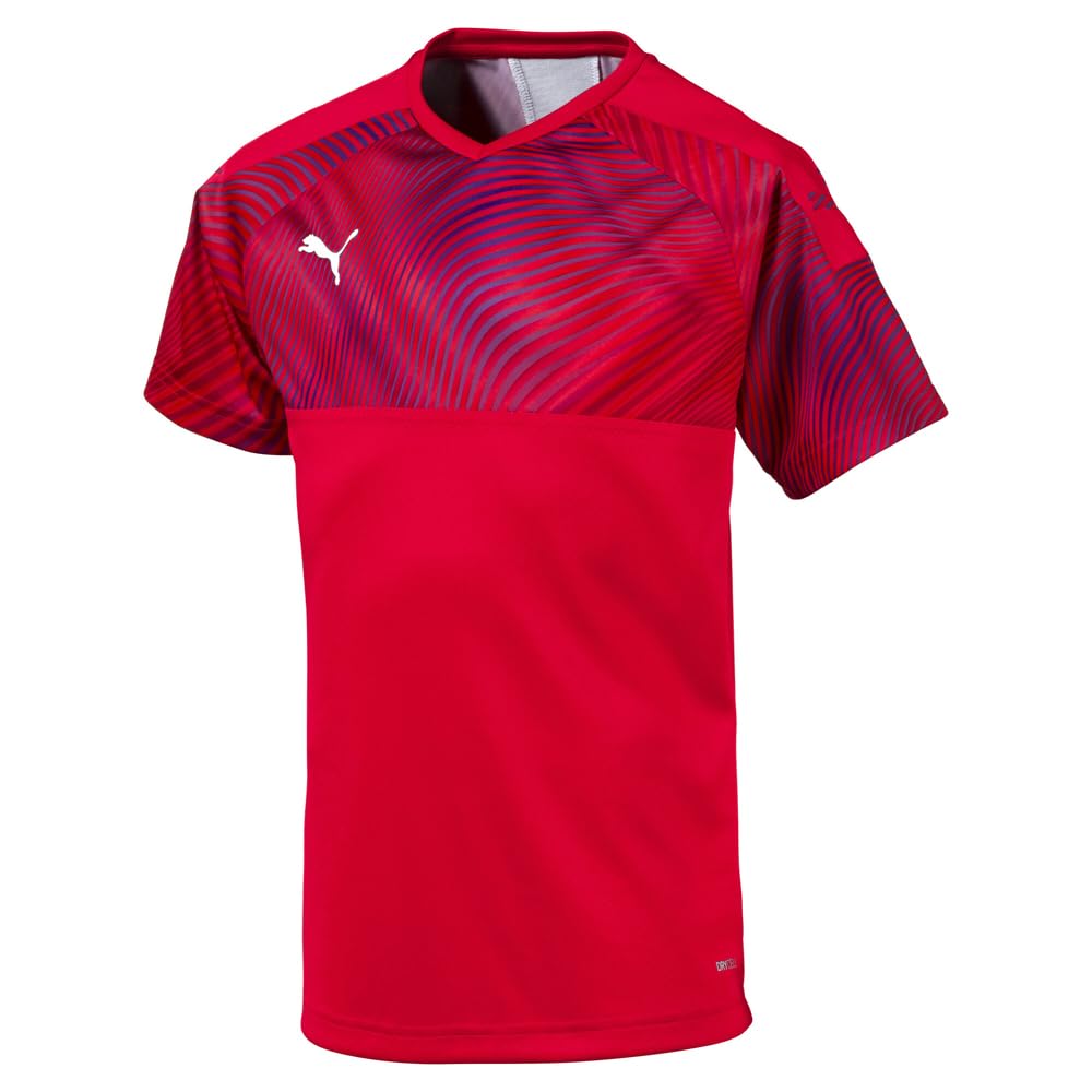 PUMA Kids Boys Cup V Neck Short Sleeve Jersey Soccer Cleats Breathable - Red - Size L