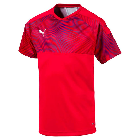 PUMA Kids Boys Cup V Neck Short Sleeve Jersey Soccer Cleats Breathable - Red - Size L