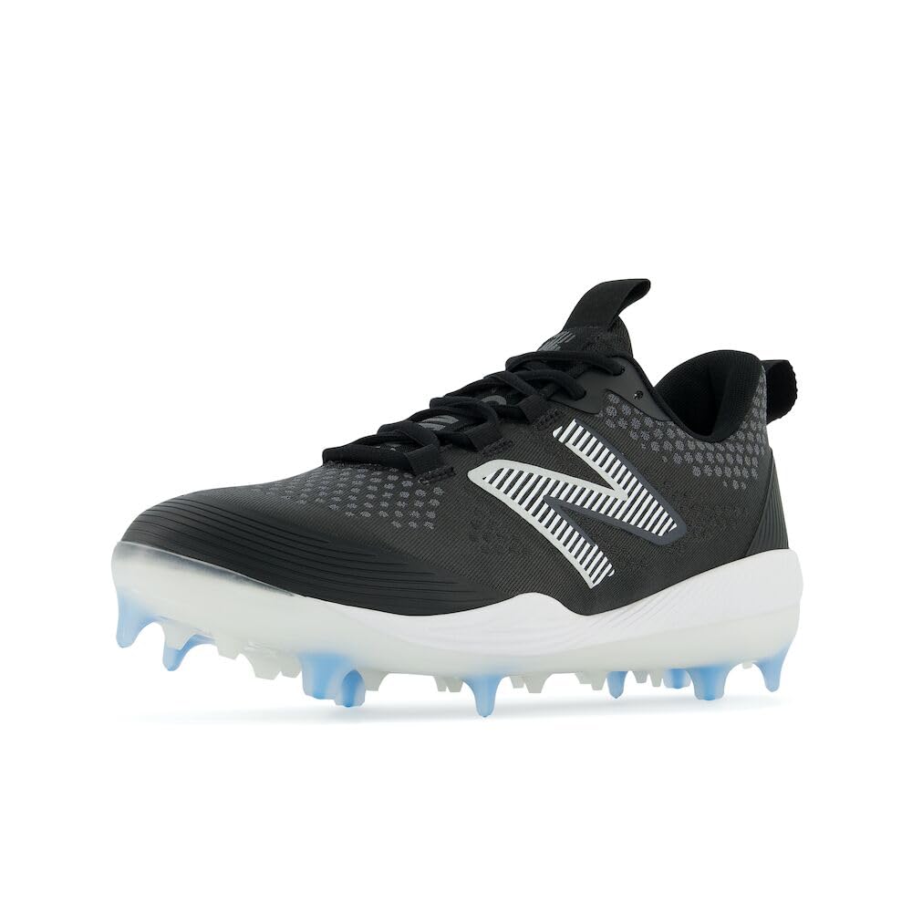New Balance Men's FuelCell COMP V3 Baseball Shoe, Black/White, 11.5 M