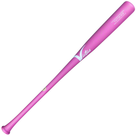 VICTUS TATIS23 NEON Pink/NEON Green in-Stock PRO Reserve Wood Baseball BAT, 33"