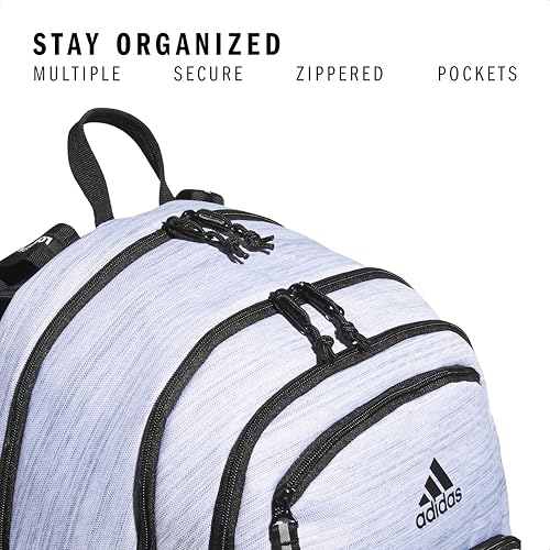 adidas Prime Backpack for Work, Travel Bag for Women and Men with Padded Compartment for Laptop, Two Tone White/Black/2, One Size