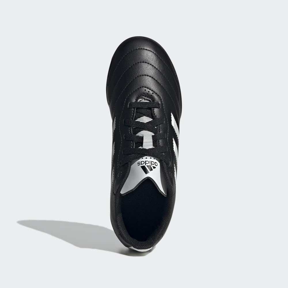 adidas Goletto Turf Soccer Shoe, Black/White/Metallic, 5.5 US Unisex Big Kid