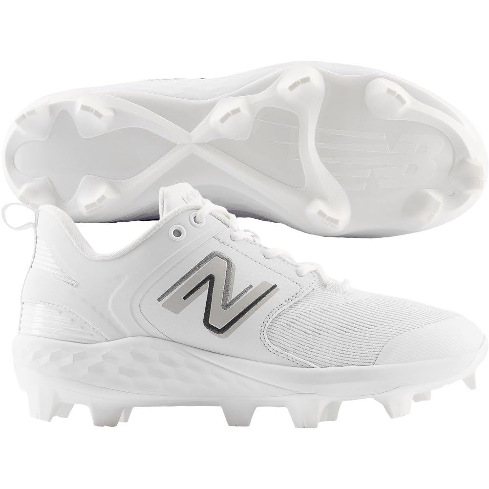 New Balance Men's Fresh Foam 3000 V6 Molded Baseball Shoe, White/White, 14