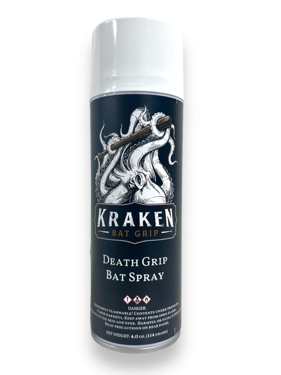 Kraken Death Grip Bat Spray for Baseball Bats and Other Sports Equipment
