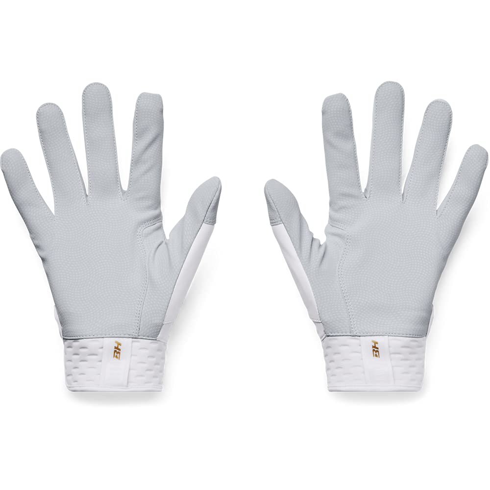 Under Armour Men's Harper Hustle 21 Baseball Gloves, White (100)/Overcast Gray, Small