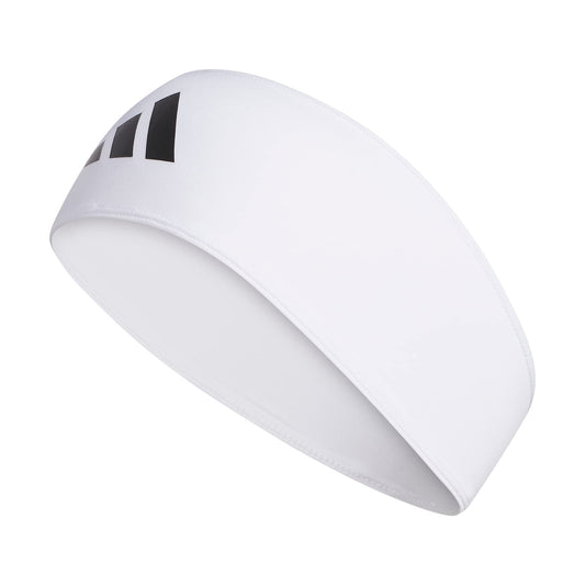 adidas Alphaskin Wide Fit Sports Headband, White/Black, One Size