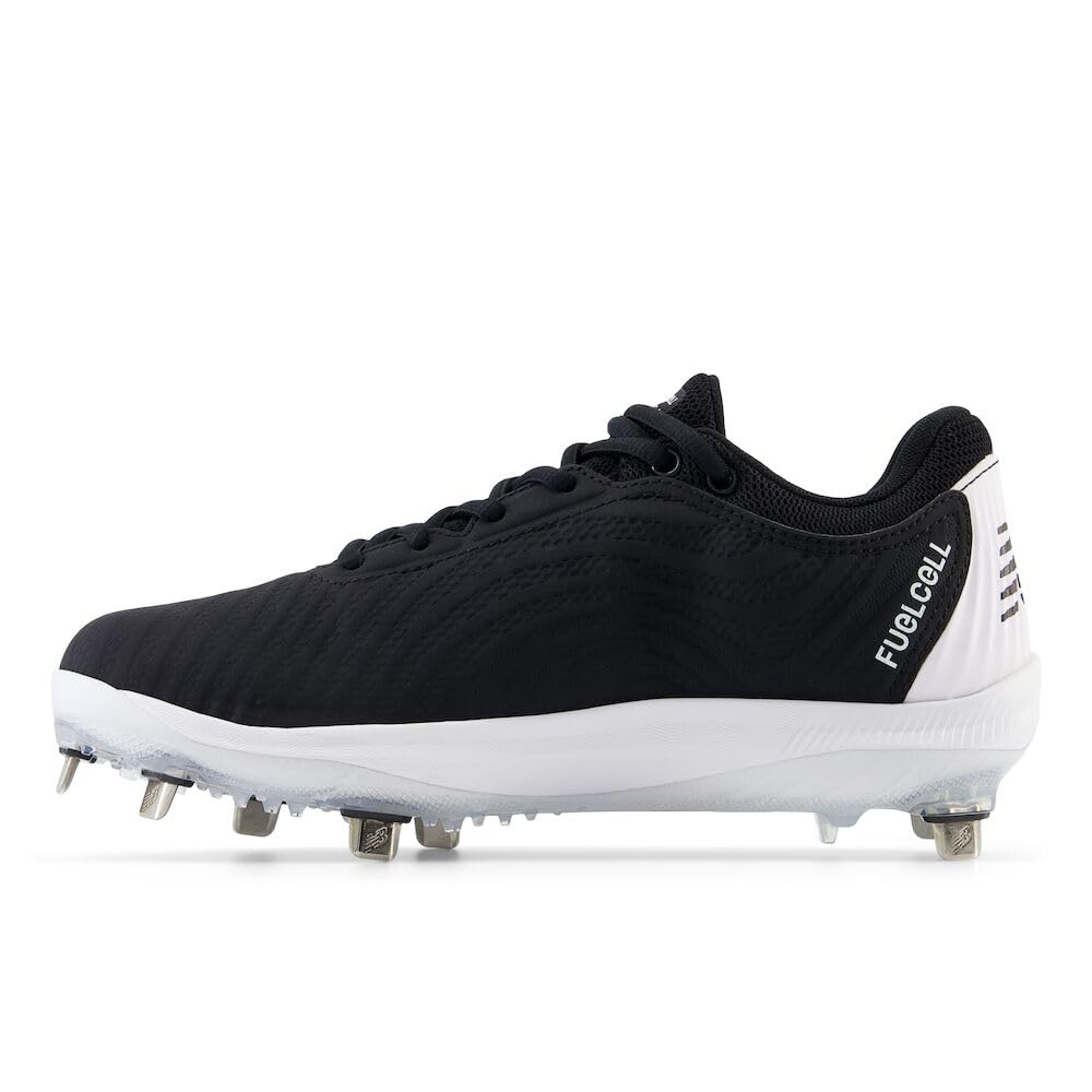 New Balance Women's FuelCell Fuse V4 Metal Softball Shoe, Black/Optic White, 9