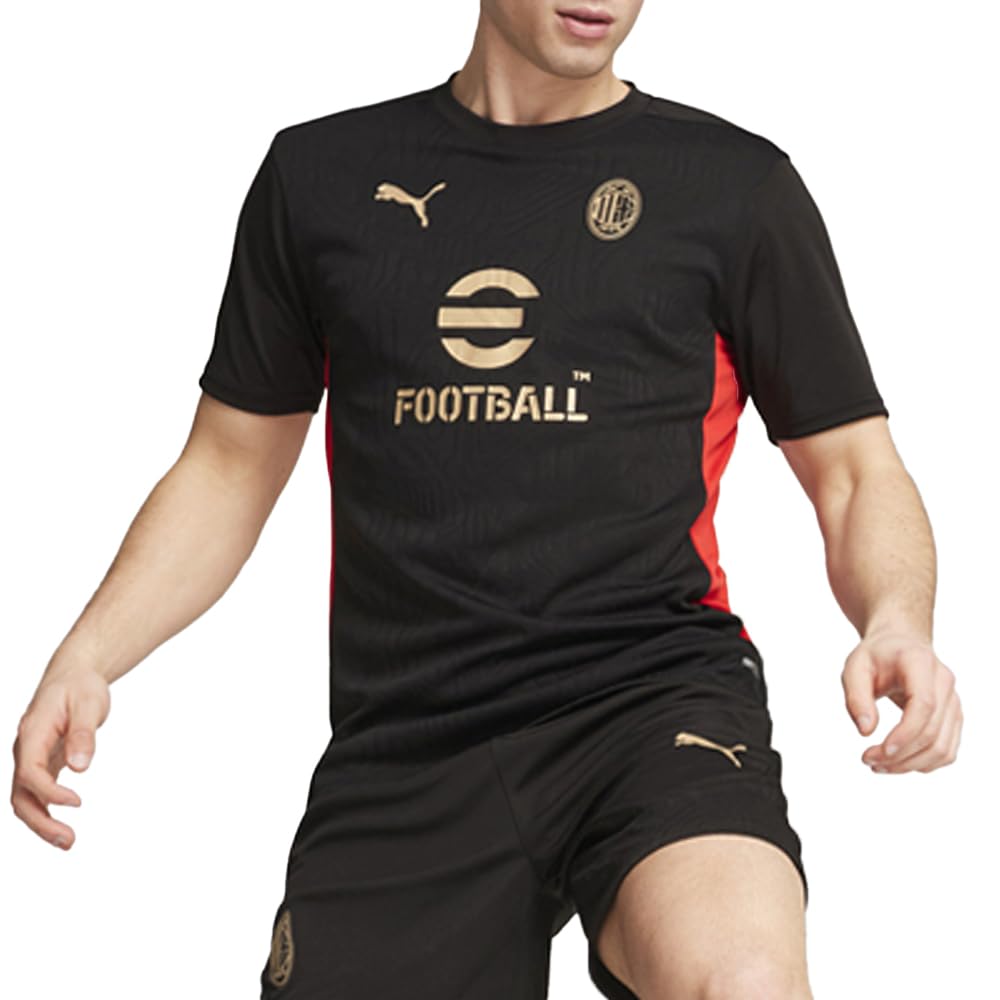 PUMA Men's Soccer AC Milan Training Jersey - Official Team Branding. Licensed A.C. Milan Product (US, Alpha, Medium, Regular, Regular, Black)