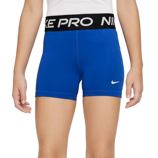 Nike Girls Pro Shorts (Little Big Kids), Game Royal/White