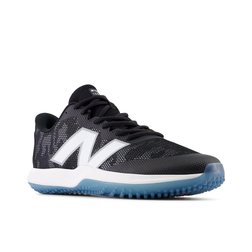 New Balance Unisex FuelCell 4040v7 Turf-Trainer Baseball Shoe, Black/Optic White, 6.5 US Men