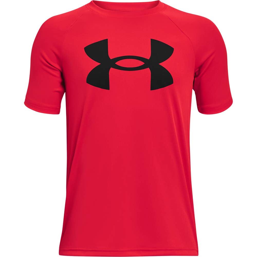 Under Armour Boys Tech Big Logo Short Sleeve T-Shirt , Red (600)/Black , Small