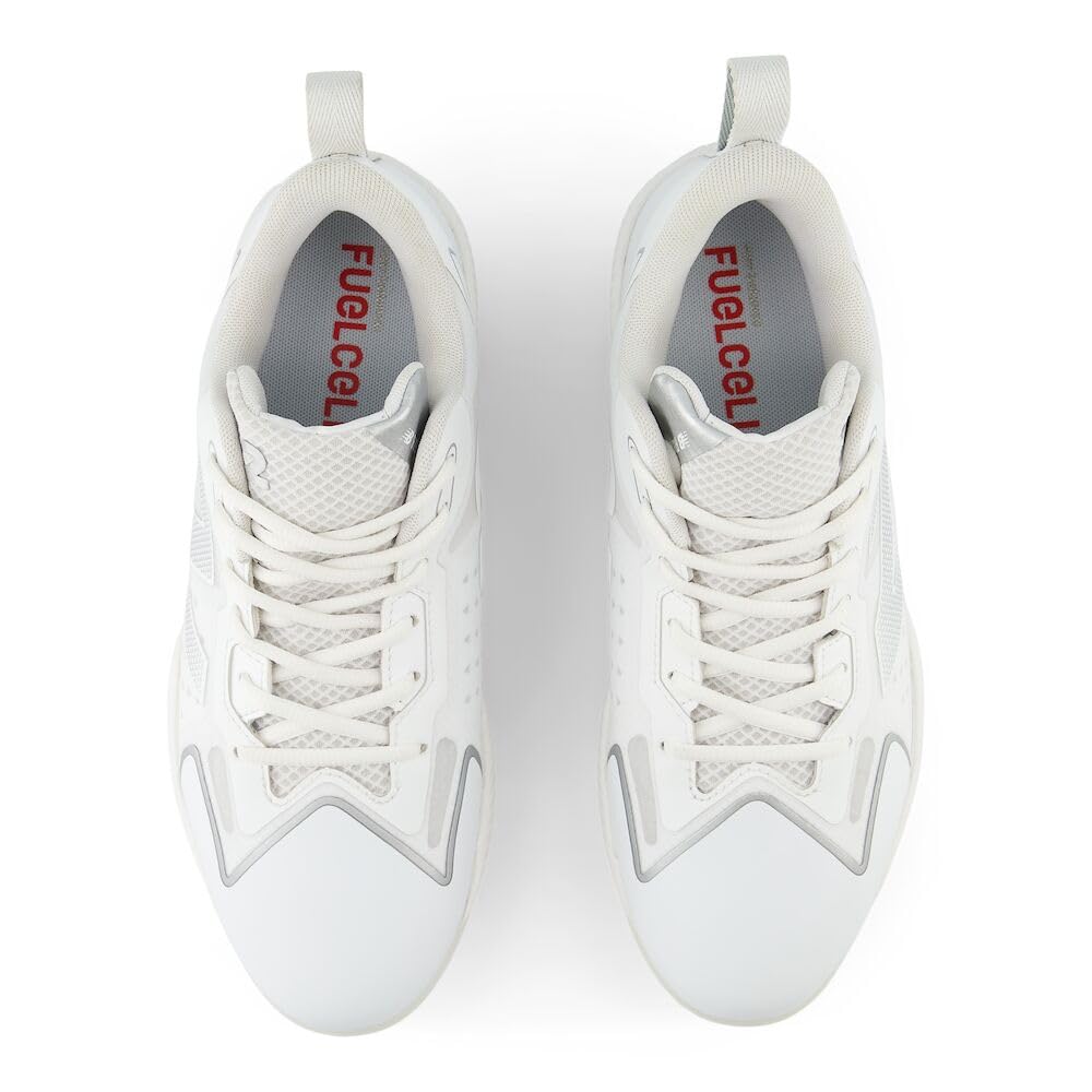 New Balance Women's FuelCell Romero Duo V2 Composite Softball Shoe, White/Silver Metalic, 7.5
