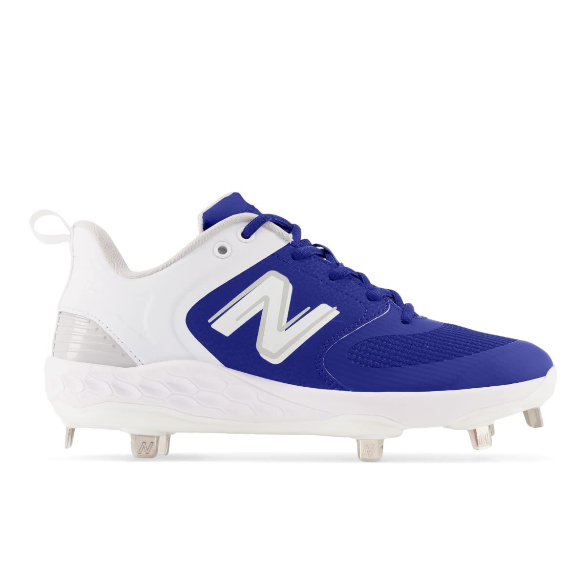 New Balance Women's Fresh Foam Velo V3 Softball Shoe, Blue/White, 7