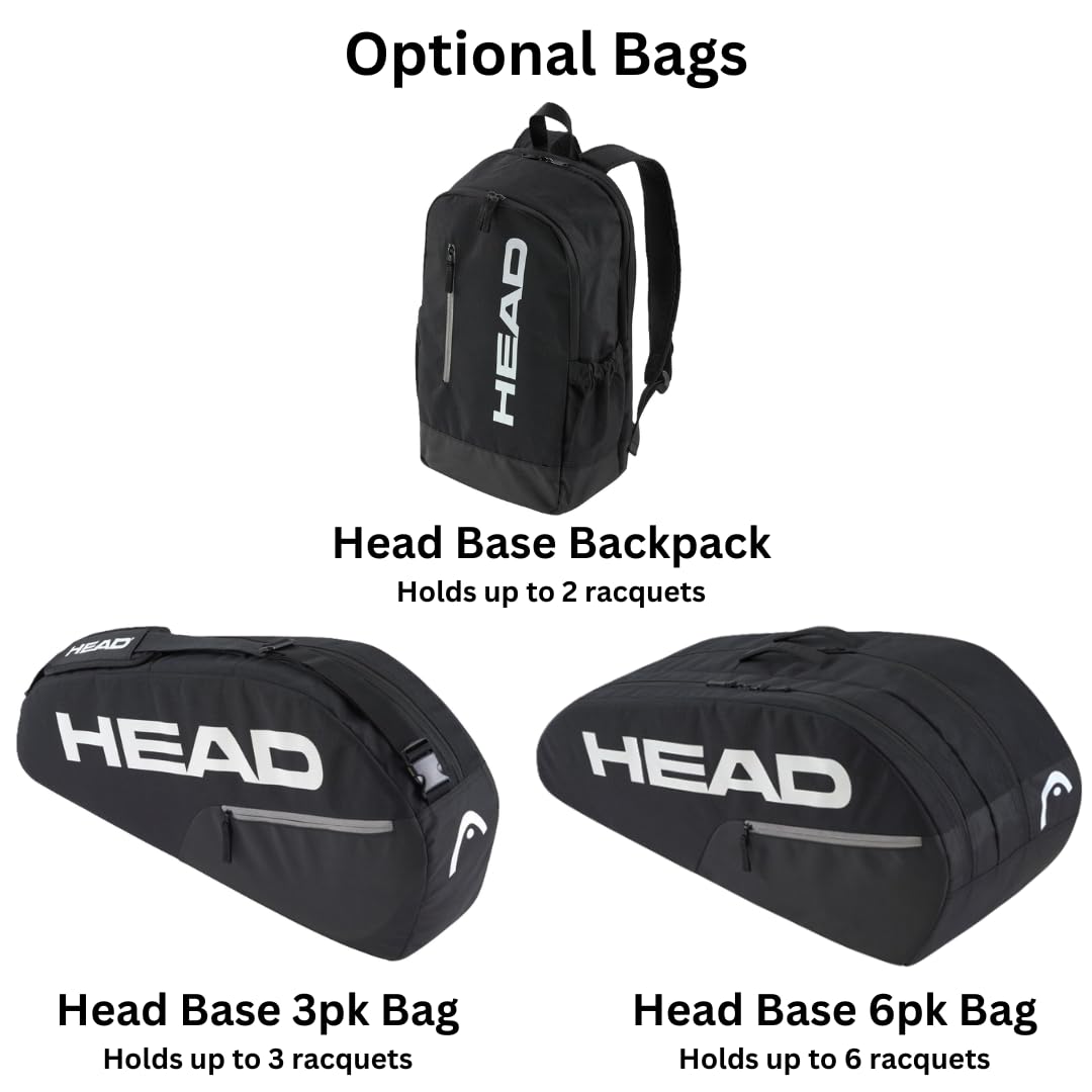 Head Ti. Conquest Tennis Racquet Bundled with a Black Base Tennis Bag or Backpack – Optional Accessories