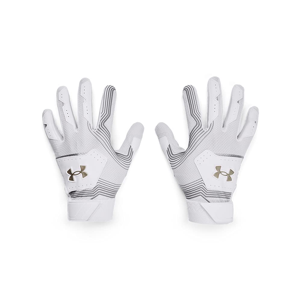 Under Armour Boys Clean Up 21 Gloves , White (100)/Steel , Youth Large