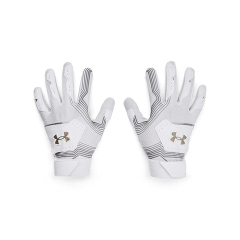 Under Armour Boys Clean Up 21 Gloves , White (100)/Steel , Youth Large